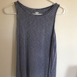 Blue and White Striped Tank Top